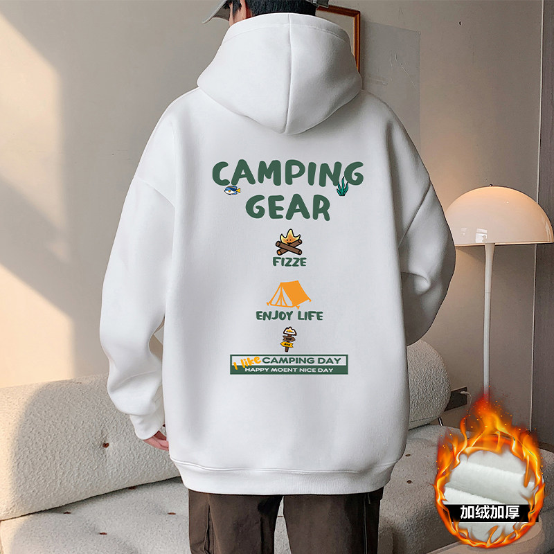 连帽卫衣男2026新款美式高街男生重磅加绒加厚春秋潮牌青少年外套