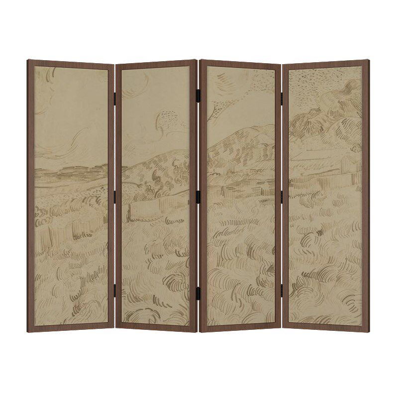 美式欧式实木折叠复古屏风隔断装饰客厅玄关家用艺术定制移动折屏
