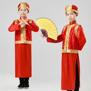 儿童古装满族服装男清朝少爷阿哥男童汉服宫廷古装小孩书童演出服