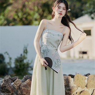 日常汉服改良三件套春装夏季古风小个子古风套装新中式连衣裙女装