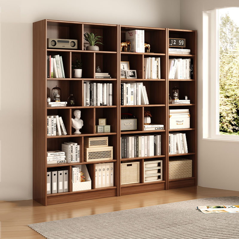 实木书架置物架格子柜简易组合落地家用客厅收纳架儿童多层窄书柜