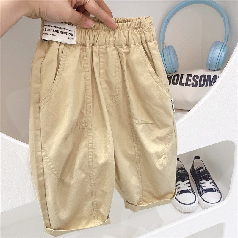 儿童时尚裤子男童工装短裤夏季外穿宝宝休闲七分裤小男孩梭织中裤,童装/婴儿装/亲子装,裤子,淘宝优惠券,粉丝福利购,淘宝优惠卷