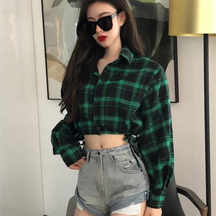 jazz女装短款女团练习室上衣夏装韩舞爵士露脐衬衫欧美酷飒风服装