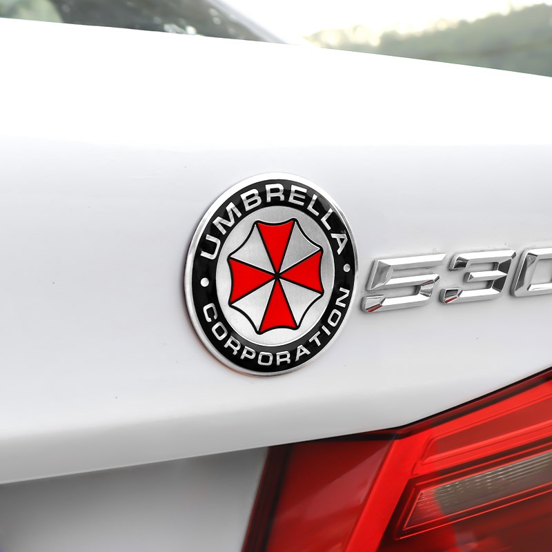 生化危机保护伞金属车贴汽车遮挡划痕贴油箱盖贴车身装饰贴立体贴