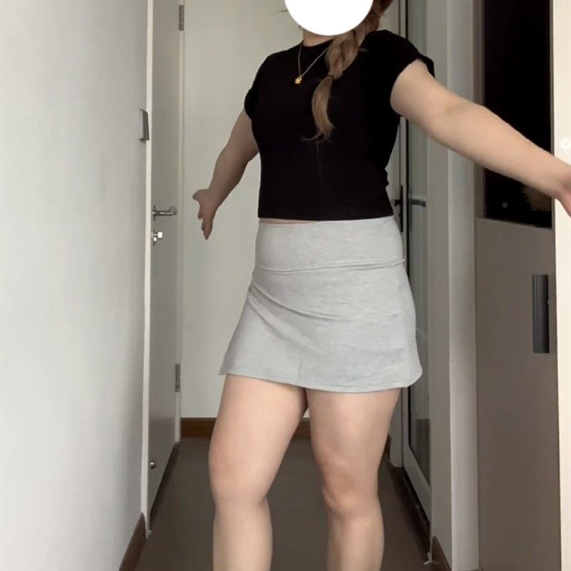 微胖穿搭灰色包臀裙裤女夏大码弹力高腰侧开叉小个子a字瑜伽短裙,女装/女士精品,半身裙,淘宝优惠券,粉丝福利购,淘宝优惠卷