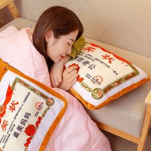 创意奖状抱枕靠垫送妈妈爸爸老师男女朋友可定制抱枕被子两用