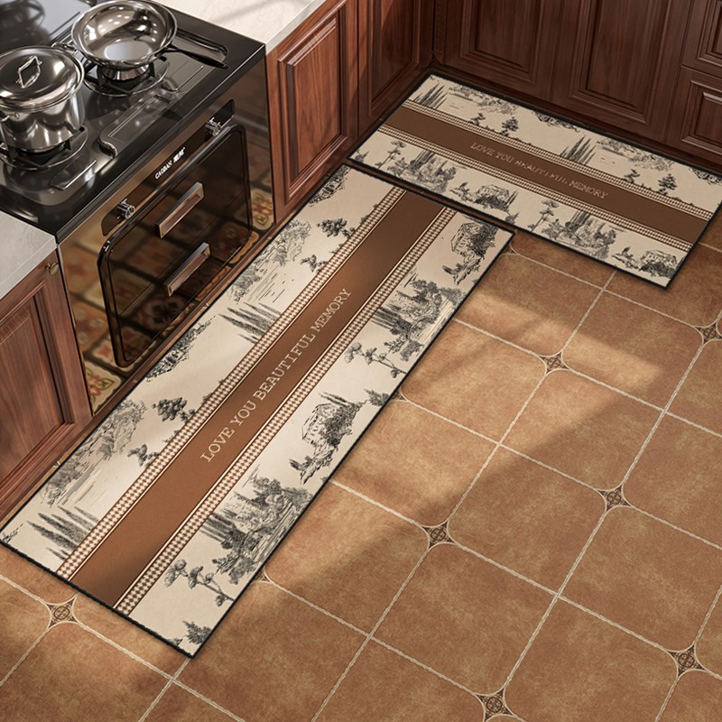 美式高级厨房地垫硅藻泥吸水防滑防油防摔脚垫子可擦免洗家用地毯