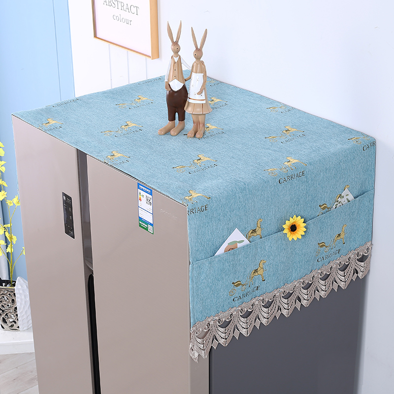 冰箱盖布防尘罩滚筒式洗衣机罩防灰尘布微波炉单双开门冰箱罩盖巾