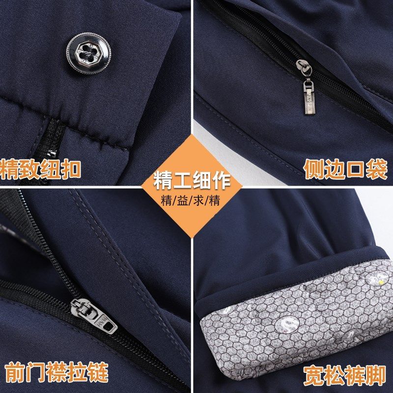 冬季爸爸棉裤男外穿老人爷爷宽松保暖裤老年人冬装裤子男加绒加厚