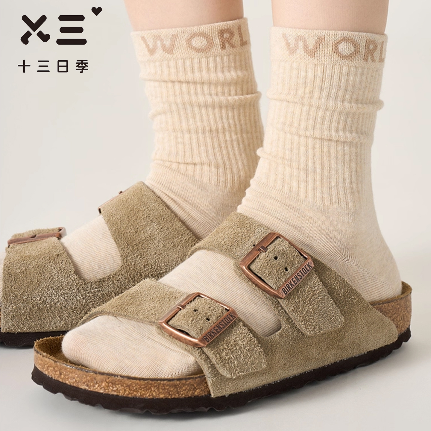 女士刺绣堆堆袜秋冬纯棉保暖