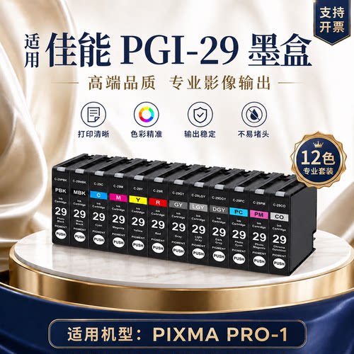 适用佳能PRO-1墨盒PGI-29PBK Canon PIXMA Pro1喷墨打印机墨水盒