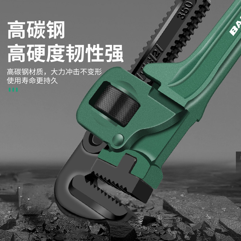 英式管子钳扳手加厚高硬度强劲夹持工具大开口多功能家用喉钳管钳