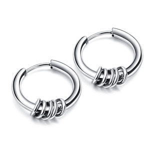 Rock Punk耳饰 韩版钛钢耳环耳圈 潮人饰品百搭个性圆圈潮男耳饰