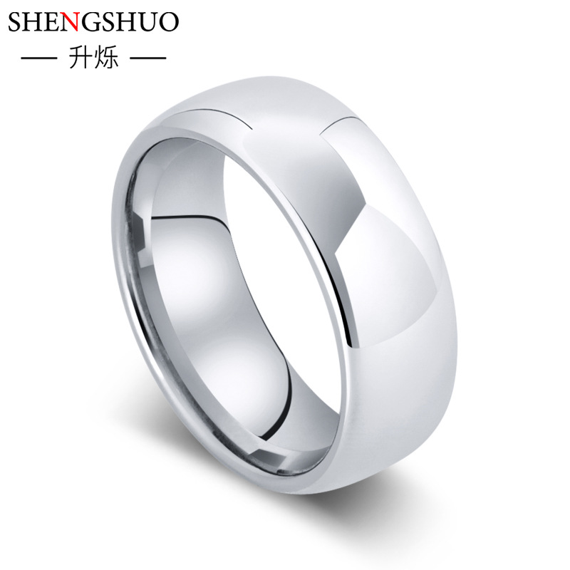 光面钨钢男士戒指个性小众钨金饰品批发不掉色简约欧美指环食指潮