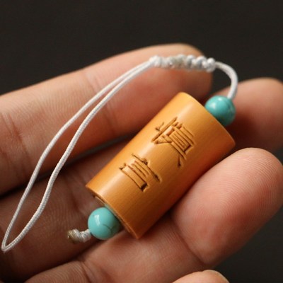 高密度卷竹老料纯手工精工镜面打磨东阳名家邱书文精工雕刻挂件竹