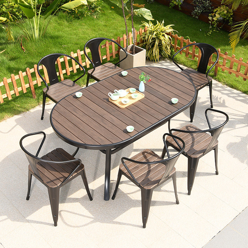 户外桌椅防水防晒塑木桌椅庭院花园耐腐木桌椅商业咖啡奶茶店桌椅,住宅家具,桌椅套件,淘宝优惠券,粉丝福利购,淘宝优惠卷