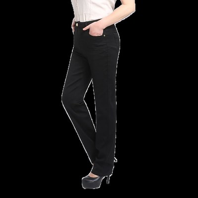 合华麟女裤2023秋冬新款高腰宽松深裆直筒裤中老年妈妈装弹力女裤