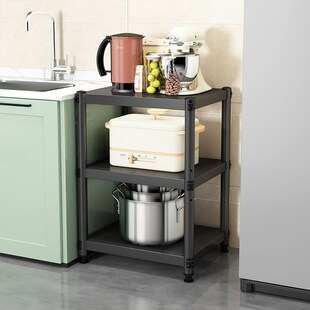 厨房碳钢置物架30x30/35x35cm40x40 45x45 50x50落地四层收纳架子