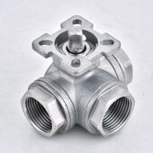 304 316不锈钢三通高平台球阀T型L型内螺纹球阀丝扣三通阀门DN15