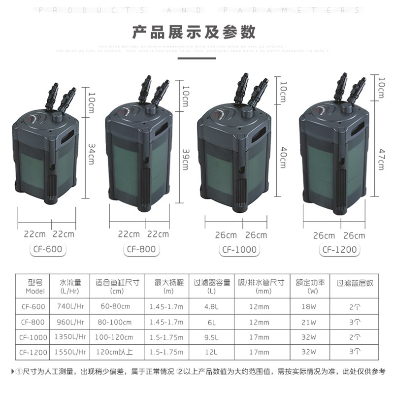 创星鱼缸过滤器CFDFUFEF系列缸外过滤桶水族大小前置外置养鱼设