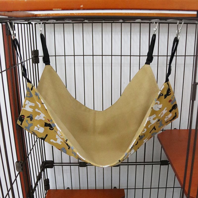 猫咪四季吊牀帆布猫窝 猫咪透气笼子秋千猫咪用品猫牀双面可用
