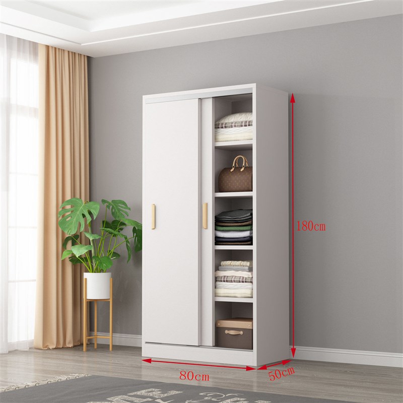 衣柜家用卧室简易组装收纳柜子卧室家俱实木拉门儿童衣橱出租房