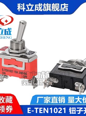 黑色胶木钮子开关E-TEN1021 摇臂开关15A250V 2脚2档12mm电源按钮