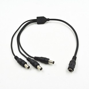 监控一分二c电源延长线 2.1mm配 一拖八直流12V全铜LED插头DC5.5