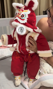 加厚宝宝喜庆周岁新年满月过年拜年婴儿冬季男女衣服冬装连体衣