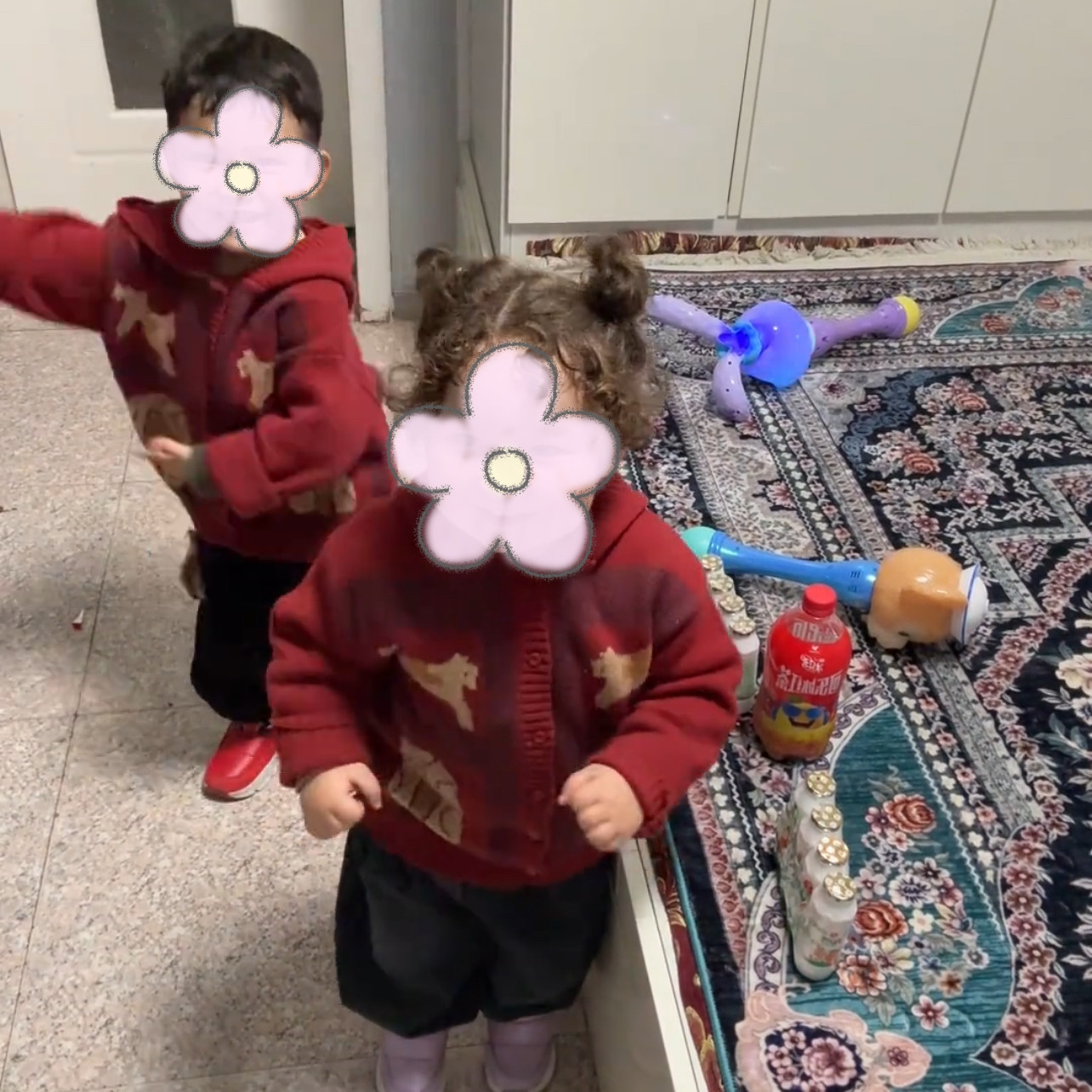 2025喜庆毛针织衫宝宝毛衣开衫冬款男童连帽外套儿童新年红色款