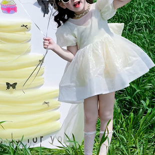 女童连衣裙生日公主裙富家千金感裙子2025夏季蓬蓬裙小女孩礼服裙