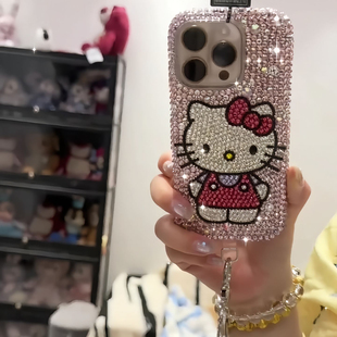 Kitty满钻手工材料包可爱手机壳适用苹果水钻131114凯蒂猫新款