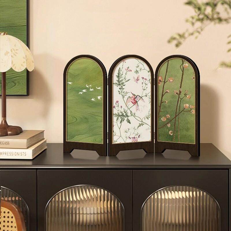 新中式花鸟小屏风桌面摆件玄关茶台电视柜家居装饰品客厅摆画礼物,家居饰品,桌面摆件,淘宝优惠券,粉丝福利购,淘宝优惠卷