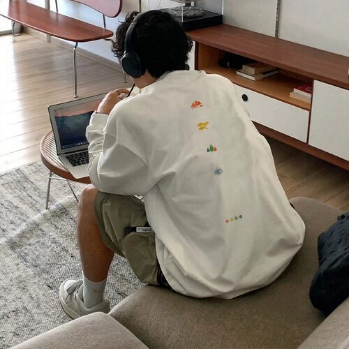 限时冲量~清仓捡漏美式街头个性运动休闲男生秋冬长袖T恤外穿宽松
