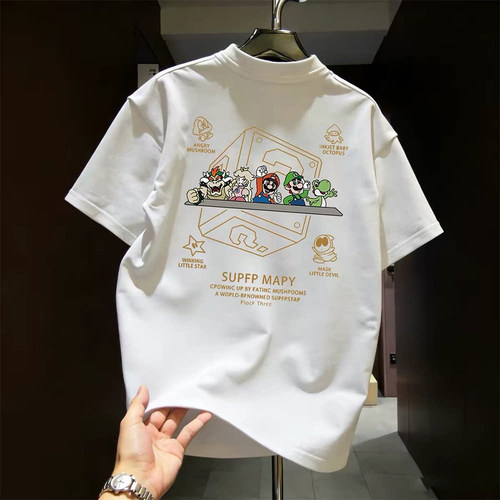 外贸撤回~清仓捡漏美式街头个性卡通手绘印花chic男女休闲短袖T恤