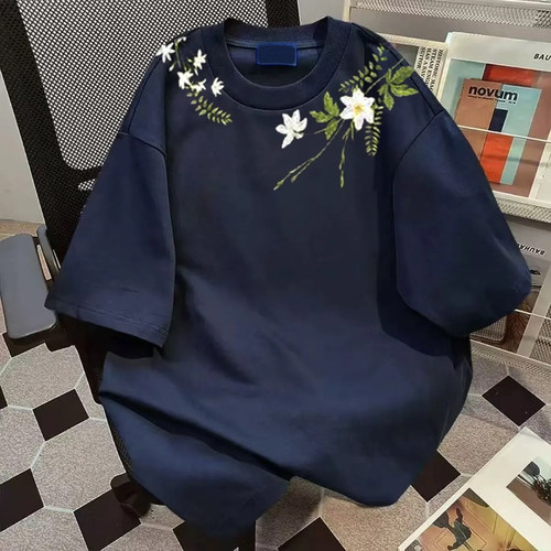 限时撤回~清仓捡漏国潮百搭花贲设计涂鸦印花夏季男女新款短袖T恤