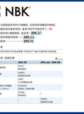DFK-AF 显示面板固定零件 360°旋转型 螺栓保持 机械零配件