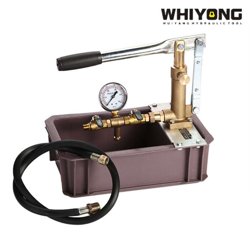 惠扬手动试压泵50kg打压机PPR管道全铜泵体铁箱HYM-50B打压泵