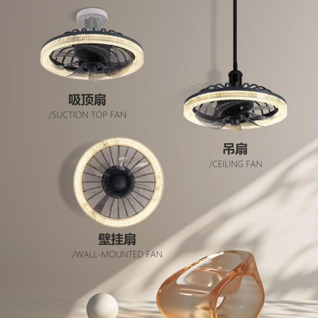 跨境吸顶风扇灯卧室走廊吊扇灯家用简约现代e27带电遥控风扇灯