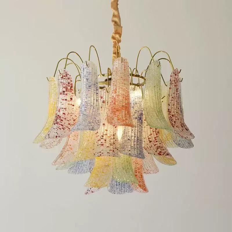 法式轻奢个性创意水晶吊灯复古彩色客厅主灯别墅复式卧室餐厅吊灯