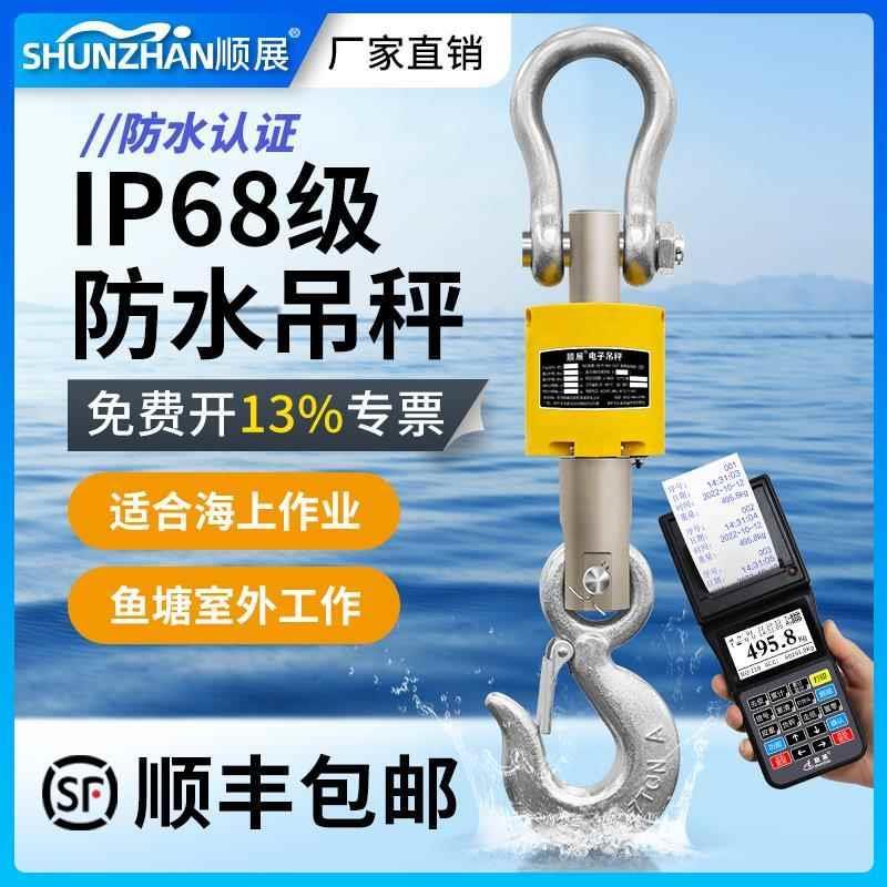 电子吊秤5吨10t吊磅秤吊钩称挂钩秤3t无线吊磅2t防水秤手持带打印