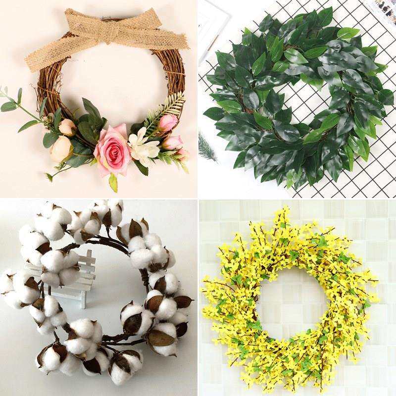 家居卧室花环门饰装饰圆形门挂春季植物装饰摆件燕文化办公仿真园