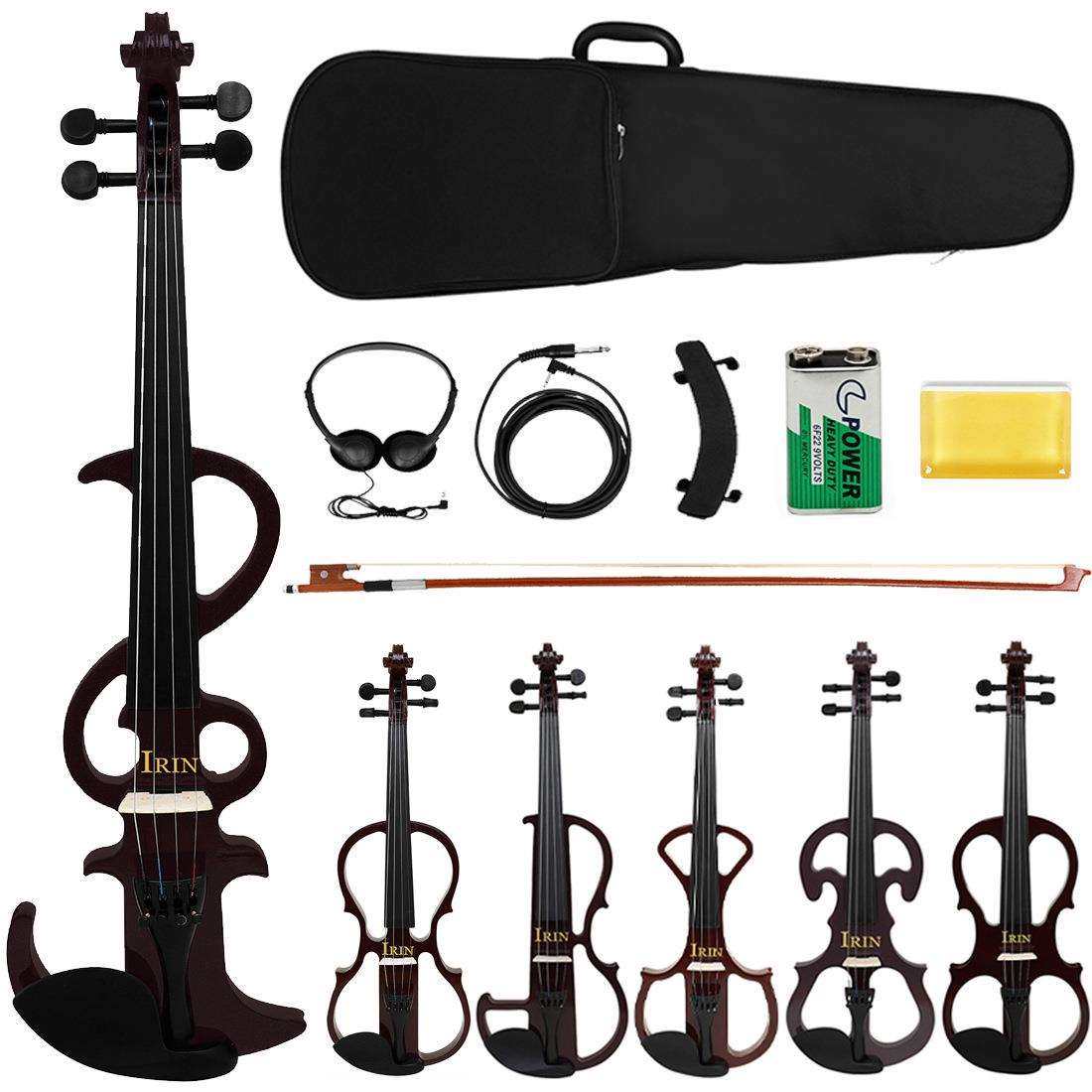 跨境热卖静音电子小提琴初学者演奏电声小提琴木质提琴乐器厂家