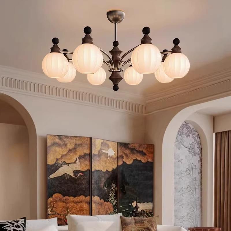 中古风法式复古吊灯客厅灯2024新款高级感大厅灯设计师美式铁艺