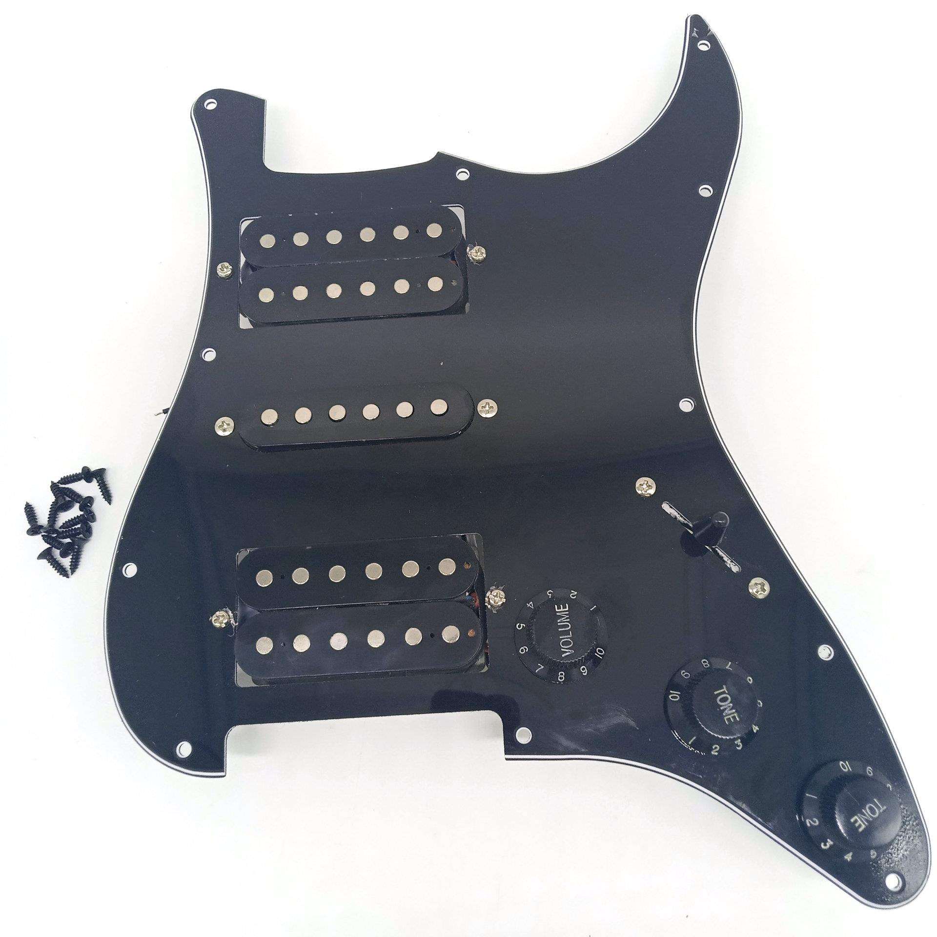 电吉他配件 ST SQ双单双面板带拾音器线路总成 HSH面板全套 黑