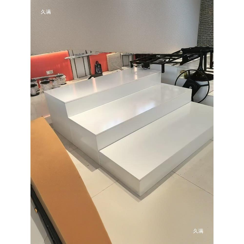 木质模特底座展示台脚踩台子直播站台正方形服装店橱窗展示台地台