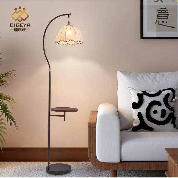 迪格雅中古风客厅沙发旁高级感落地灯轻奢书房主卧置物氛围感灯具