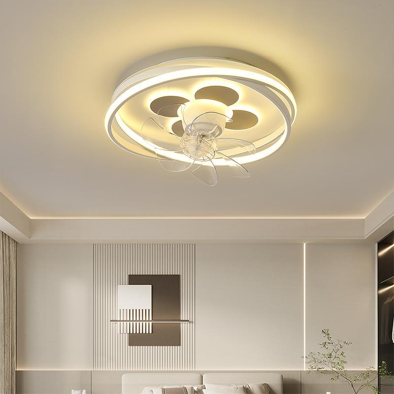 风扇灯吸顶灯创意个性圆形家用卧室灯现代简约网红北欧卧室书房灯