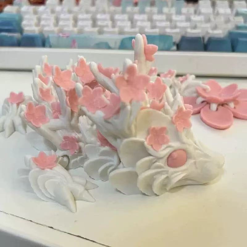 3D打印樱花龙模型关节可动仿真