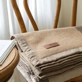 欧式 保暖盖毯床上沙发搭毯格子户外毯 纯澳大利亚羊毛提花毛毯冬季